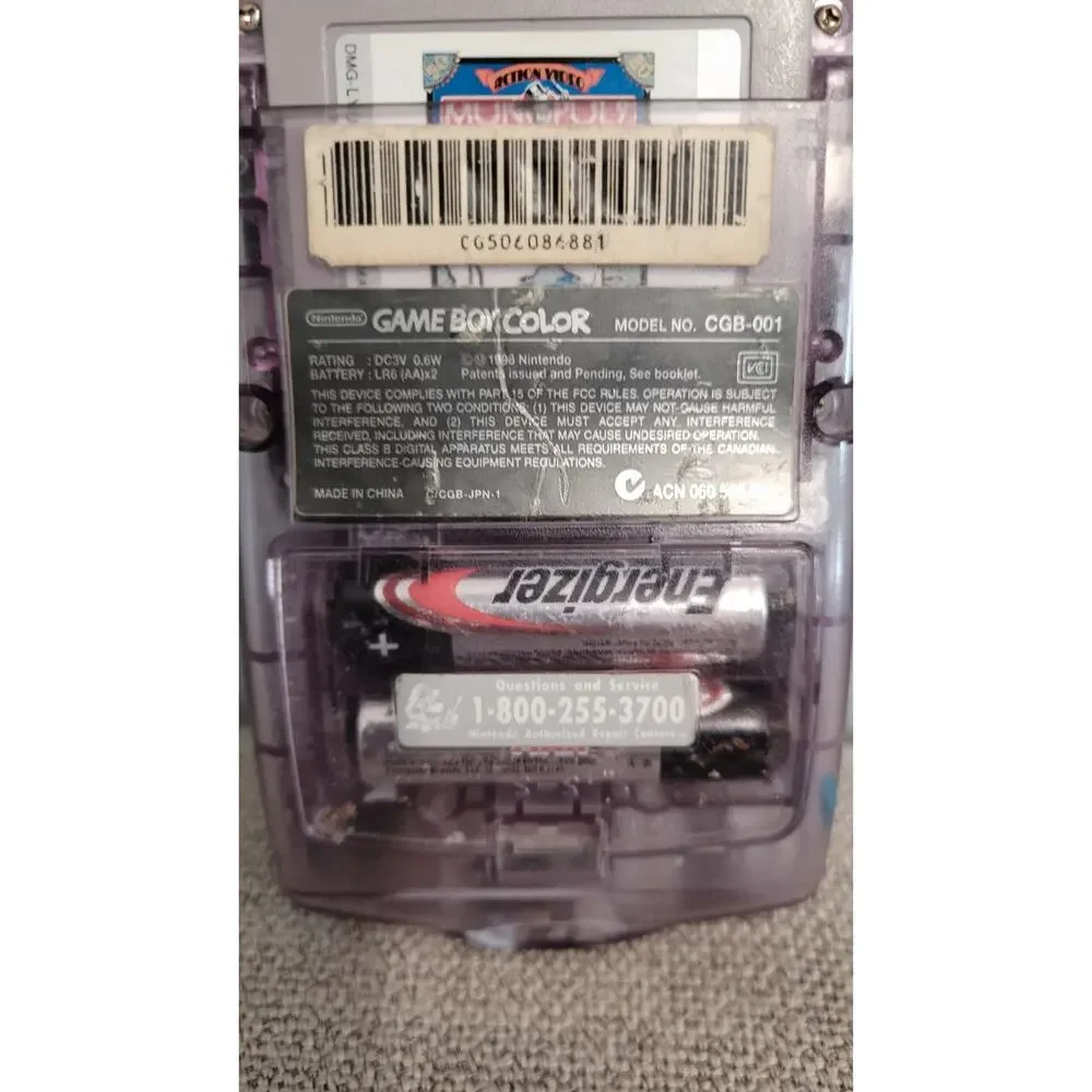 Nintendo Game Boy Color GBC Atomic Purple CGB-001 Tested Working OEM Console
